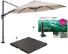 Garden Impressions Hawaii Zweefparasol Ø350 Cm Donker Grijs/ecru Met 90 Kg Parasolvoet En Parasolhoes online kopen
