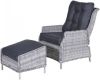 Garden Impressions Veracruz relaxstoel met voetenbank cloudy grey 5 mm reflex black online kopen