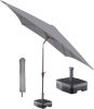 Kopu ® Vierkante Parasol Malaga 200x200 Cm Met Hoes En Voet Light Grey online kopen
