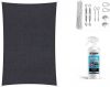 Shadow Comfort Compleet Pakket Rechthoek 2x4m Duocolor Carbon Black Met Rvs Bevestigingsset En Buitendoekreiniger online kopen