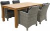 Oliva Paloma Grijs/Rome teak 170 cm. Natural Brown tuinset online kopen