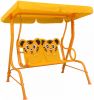 VidaXL Kinderschommelbank 115x75x110 cm stof geel online kopen