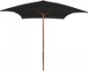 VidaXL Parasol met houten paal 200x300 cm zwart online kopen