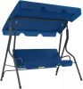 VidaXL Tuinschommelstoel 170x110x153 cm stof donkerblauw online kopen
