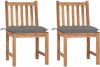 VidaXL Tuinstoelen 2 st met kussens massief teakhout online kopen