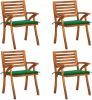VidaXL Tuinstoelen 4 st met kussens massief acaciahout online kopen