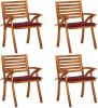 VidaXL Tuinstoelen 4 st met kussens massief acaciahout online kopen