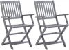 VidaXL Tuinstoelen inklapbaar 2 st massief acaciahout online kopen