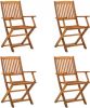 VidaXL Tuinstoelen inklapbaar 4 st massief acaciahout online kopen