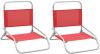 VidaXL Strandstoelen 2 St Inklapbaar Stof Rood online kopen