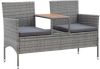 VidaXL Tuinbank 2 zits Met Tafeltje 143 Cm Poly Rattan Grijs online kopen