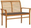 VidaXL Tuinbank Met Taupe Kussen 112 Cm Massief Teakhout online kopen