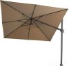 Showmodel Siesta Premium zweefparasol 300 x 300 antraciet frame charcoal doek + 90 kg voet online kopen