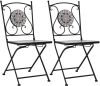 VIDAXL Bistrostoelen mozaï, ek 2 st grijs online kopen