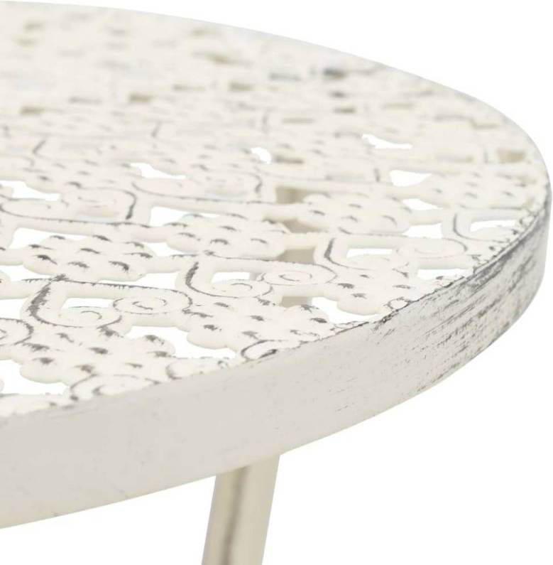VidaXL Bistrotafel vintage stijl rond 40x70 cm metaal wit online kopen