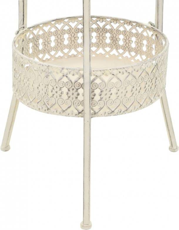 VidaXL Bistrotafel vintage stijl rond 40x70 cm metaal wit online kopen