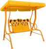 VidaXL Kinderschommelbank 115x75x110 Cm Stof Geel online kopen