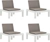 VIDAXL Loungestoelen 4 st met kussens kunststof wit online kopen