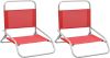 VidaXL Strandstoelen 2 St Inklapbaar Stof Rood online kopen