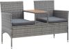 VidaXL Tuinbank 2 zits Met Tafeltje 143 Cm Poly Rattan Grijs online kopen