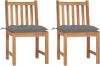 VidaXL Tuinstoelen 2 st met kussens massief teakhout online kopen