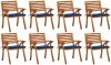 VidaXL Tuinstoelen 8 st met kussens massief acaciahout online kopen