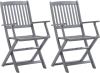 VidaXL Tuinstoelen inklapbaar 2 st massief acaciahout online kopen