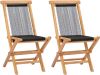 VidaXL Tuinstoelen inklapbaar 2 st massief teakhout en touw online kopen