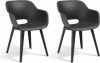 Allibert Akola Tuinstoelen 2 Stuks 56, 5x55x80cm Donkergrijs online kopen