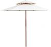 VIDAXL Dubbeldekker parasol 270x270 cm houten paal cr&#xE8, mewit online kopen