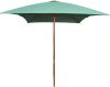 VidaXL Parasol met houten paal 200x300 cm groen online kopen