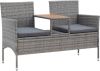 VidaXL Tuinbank 2 zits Met Tafeltje 143 Cm Poly Rattan Grijs online kopen