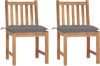 VidaXL Tuinstoelen 2 st met kussens massief teakhout online kopen