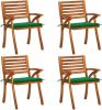 VidaXL Tuinstoelen 4 st met kussens massief acaciahout online kopen