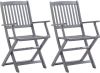 VidaXL Tuinstoelen inklapbaar 2 st massief acaciahout online kopen