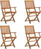 VidaXL Tuinstoelen inklapbaar 4 st massief acaciahout online kopen